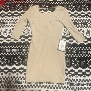 Trixxi Cream Long Sleeve Dress